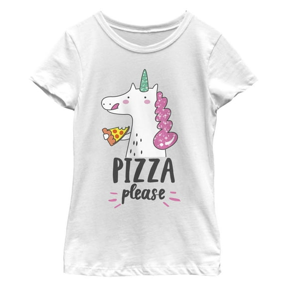 Girl's Lost Gods Unicorn Pizza Please  Graphic T-Shirt