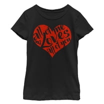Girl's Lost Gods Valentine's Day All of Me Loves All of You Graphic Tee Black Large