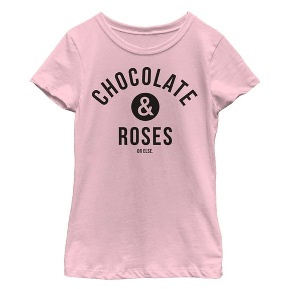 Girl's Lost Gods Valentine's Day Chocolate and Roses Graphic Tee Light Pink X Small
