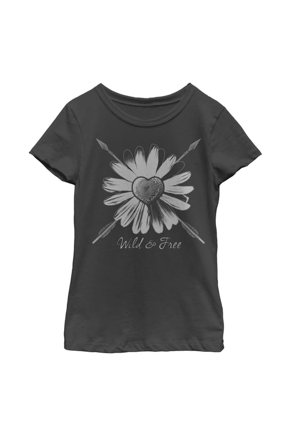 Girl's Lost Gods Wild and Free Sunflower Arrow Graphic T-Shirt