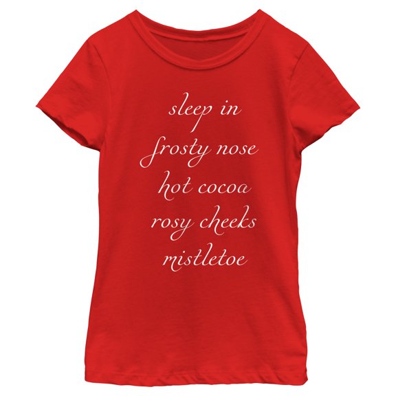 Girl's Lost Gods Winter List  Graphic Tee Red Medium