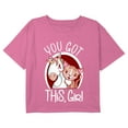thumbnail image 1 of Girl's Lost Gods You Got This Girl Cartoon Graphic Cropped T-Shirt Light Pink Medium, 1 of 3