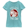thumbnail image 1 of Girl's Lost Gods You Got This Girl  Graphic Tee Tahiti Blue Small, 1 of 4