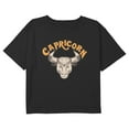 thumbnail image 1 of Girl's Lost Gods Zodiac Capricorn Art Symbol Graphic Cropped T-Shirt Black X Small, 1 of 3