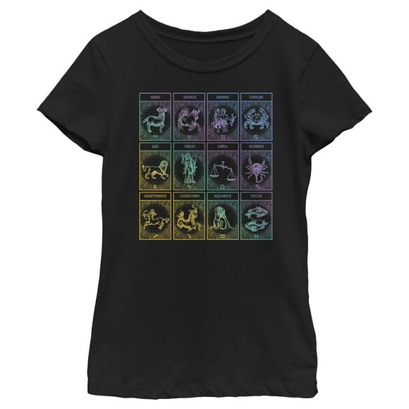 Girl's Lost Gods Zodiac Tarot Cards Graphic T-Shirt