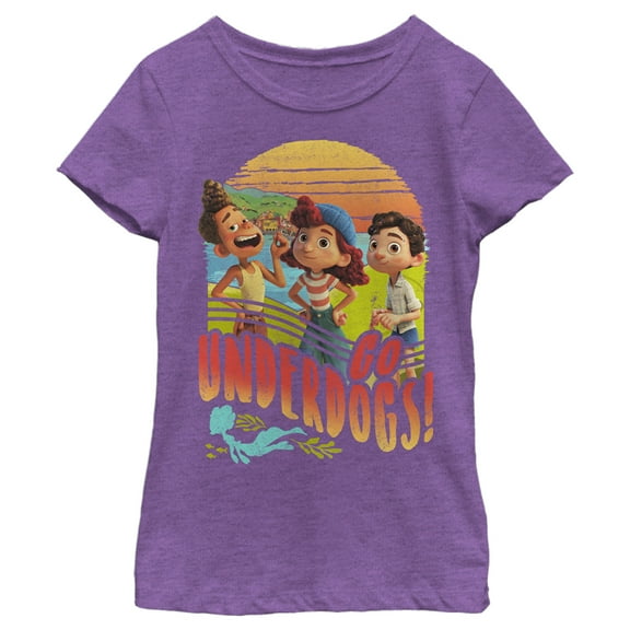 Girl's Luca Go Underdogs  Graphic Tee Purple Berry Small