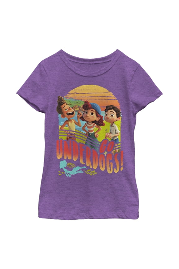Girl's Luca Go Underdogs Graphic Tee Purple Berry Small