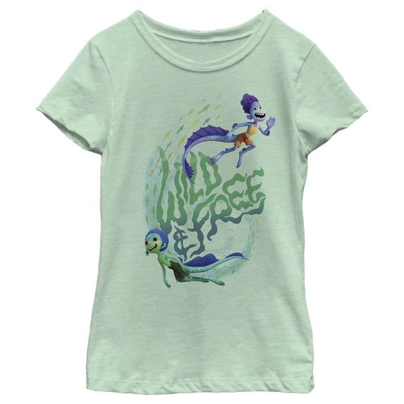 Girl's Luca Wild & Free Graphic Tee Mint Large
