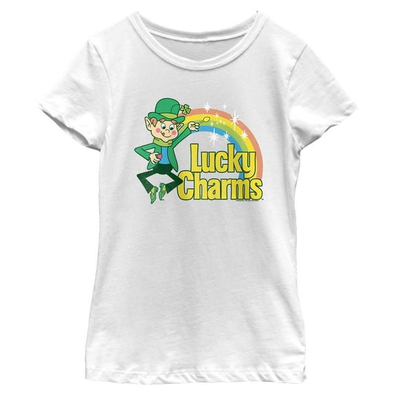 Girl's Lucky Charms Chibi Rainbow Graphic T-Shirt
