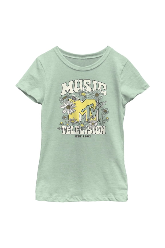 Girl's MTV Retro Wildflower Logo Graphic T-Shirt