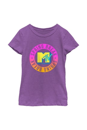 Girl's MTV Spring Break Circle Graphic Tee Purple Berry Small