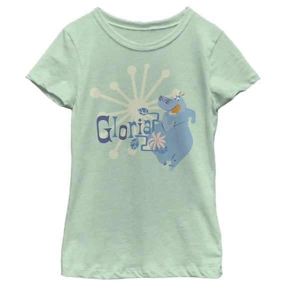 Girl's Madagascar Blue Gloria Character Name Graphic Tee Mint Large