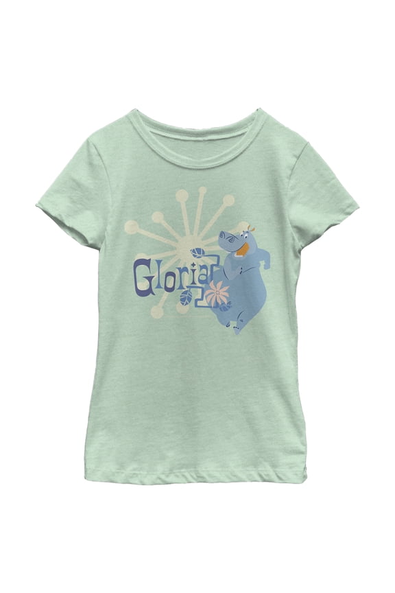 Girl's Madagascar Blue Gloria Character Name Graphic Tee Mint Small