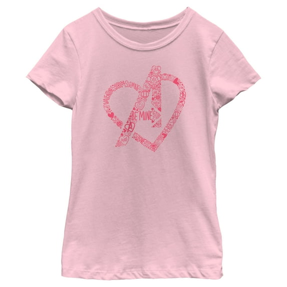 Girl's Marvel Avengers Be Mine Graphic Tee Light Pink Large
