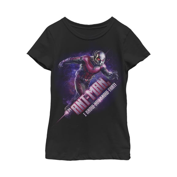 Girl's Marvel Avengers: Endgame Ant-Man Know Quote Graphic Tee Black Large