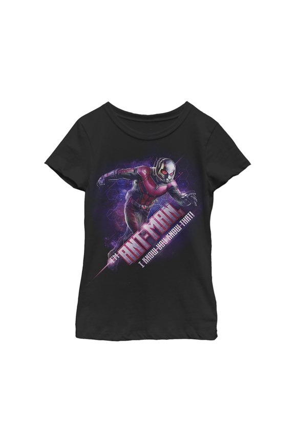 Girl's Marvel Avengers: Endgame Ant-Man Know Quote  Graphic Tee Black Medium