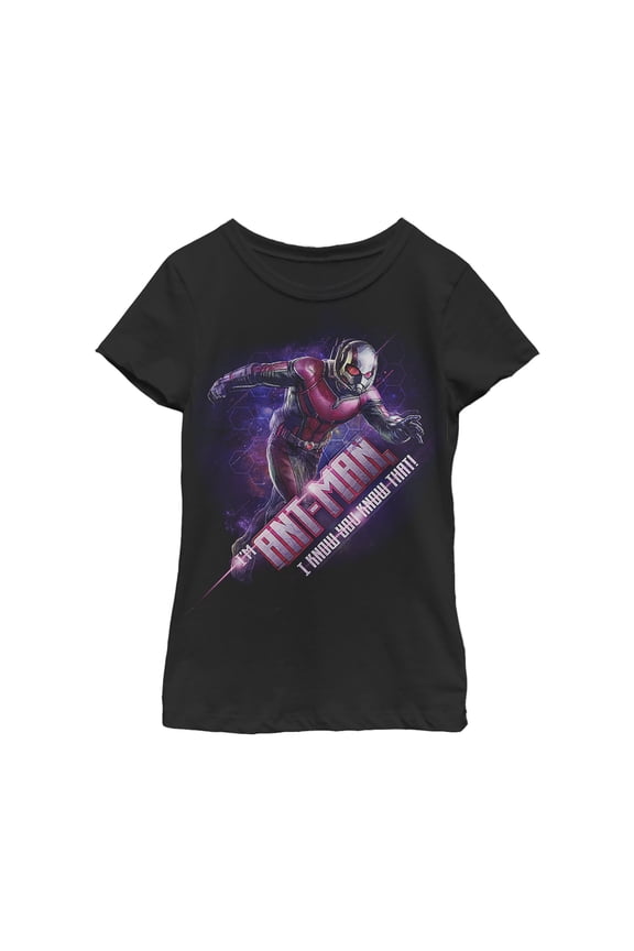 Girl's Marvel Avengers: Endgame Ant-Man Know Quote Graphic Tee Black Small