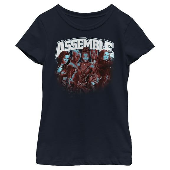 Girl's Marvel Avengers: Endgame Assemble Heroes  Graphic Tee Navy Blue X Small