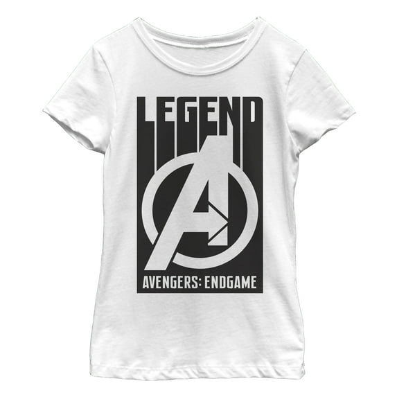 Girl's Marvel Avengers: Endgame Bold Legend Logo Graphic Tee White Medium