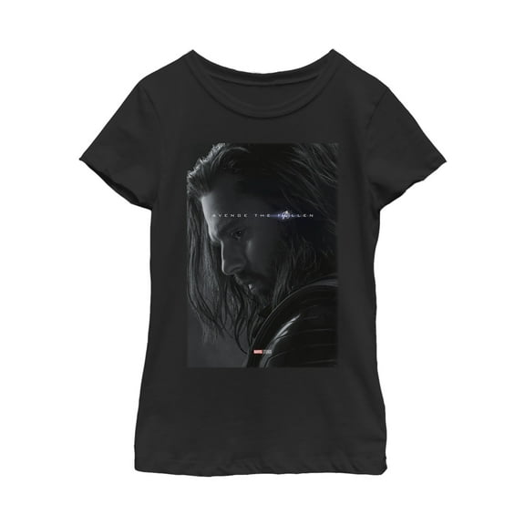 Girl's Marvel Avengers: Endgame Bucky Barnes Poster  Graphic Tee Black Large