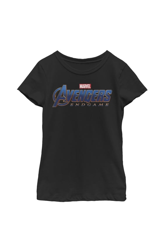 Girl's Marvel Avengers: Endgame Classic Logo Graphic Tee Black Medium