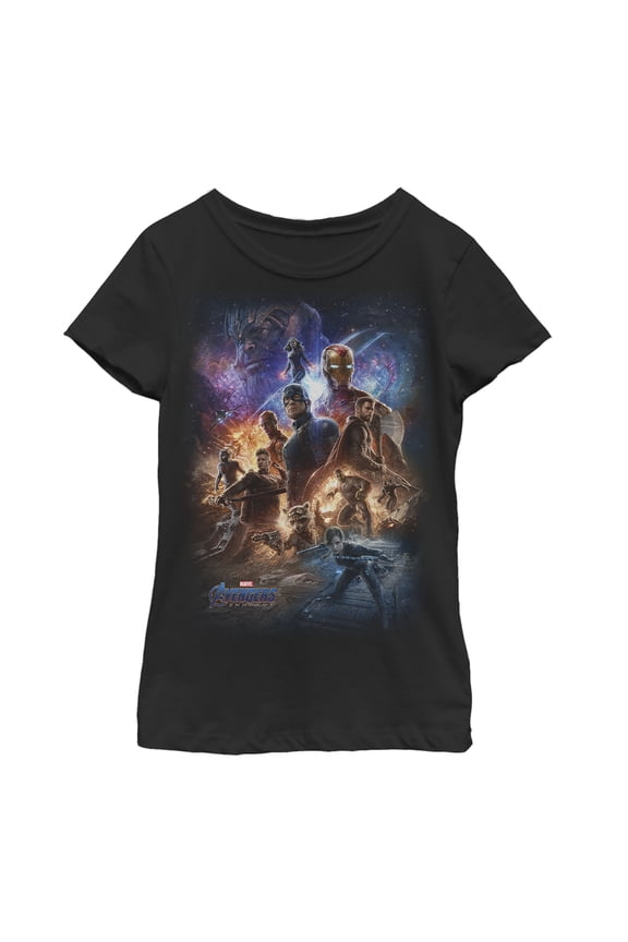 Girl's Marvel Avengers: Endgame Galactic Team Graphic Tee Black Large
