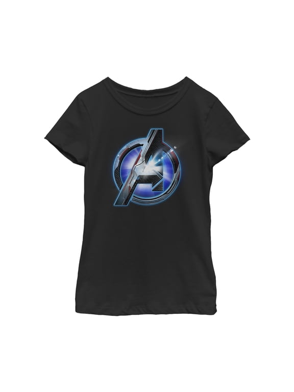 Girl's Marvel Avengers: Endgame High Tech Logo Graphic Tee Black Small