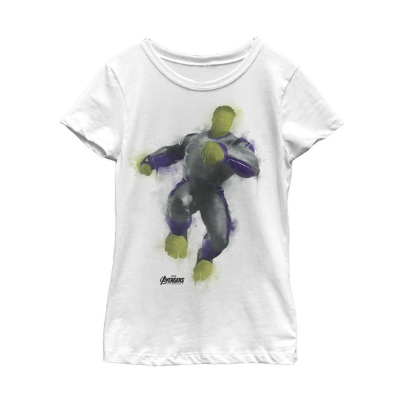 Girl's Marvel Avengers: Endgame Hulk Spray Paint  Graphic Tee White X Large