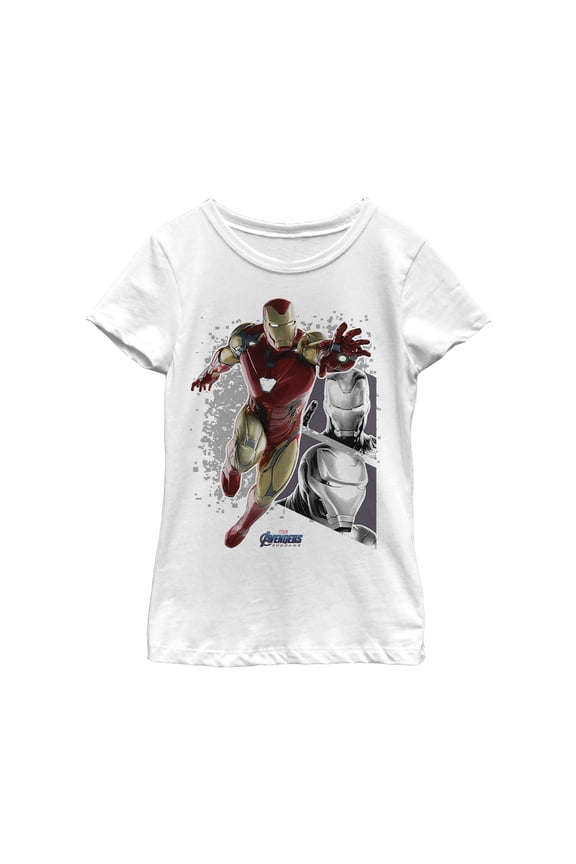 Girl's Marvel Avengers: Endgame Iron Man Changes Graphic Tee White Large