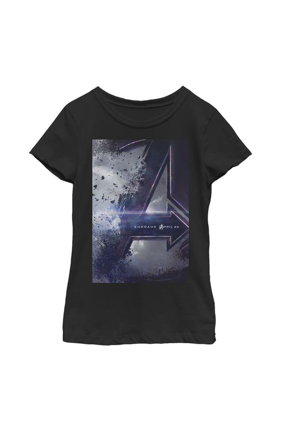 Girl's Marvel Avengers: Endgame Movie Poster Graphic Tee Black Medium