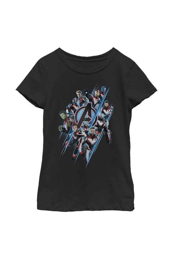 Girl's Marvel Avengers: Endgame Quantum Ready Streak Graphic Tee Black Medium