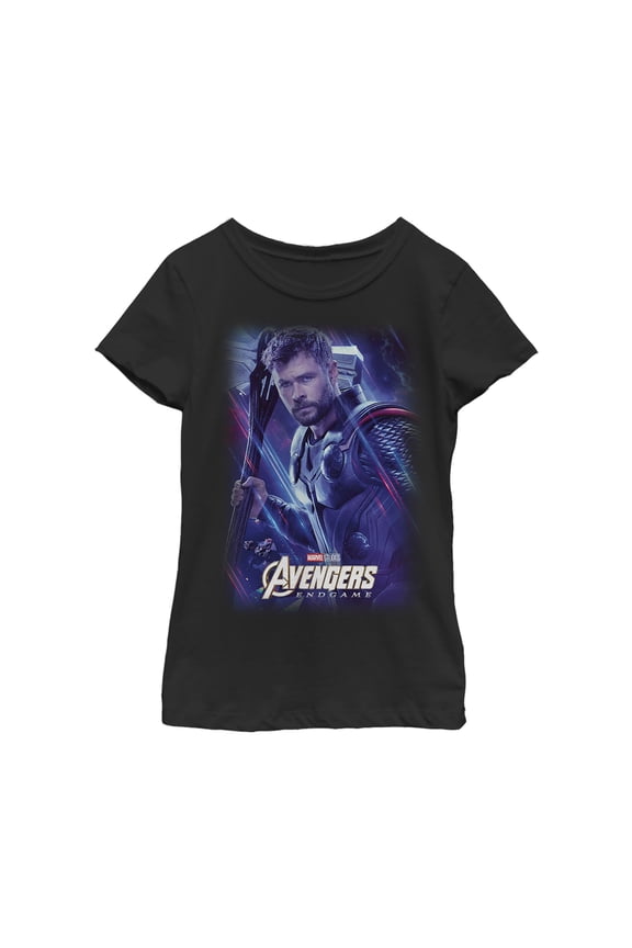 Girl's Marvel Avengers: Endgame Thor Streaks Graphic Tee Black X Large
