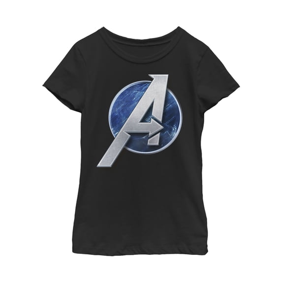 Girl's Marvel Avengers Game Classic Logo Graphic Tee Black Large