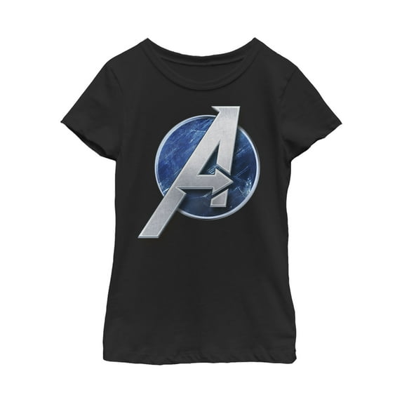 Girl's Marvel Avengers Game Classic Logo Graphic Tee Black X Large