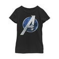 thumbnail image 1 of Girl's Marvel Avengers Game Classic Logo  Graphic Tee Black X Small, 1 of 3