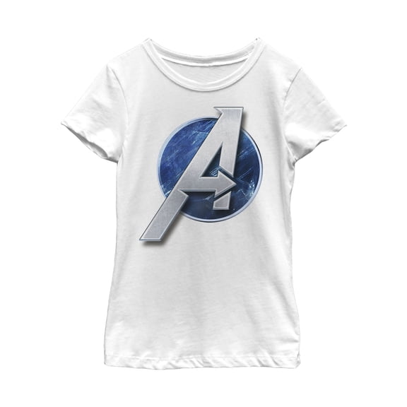 Girl's Marvel Avengers Game Classic Logo  Graphic Tee White X Small