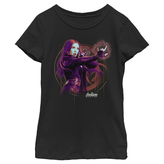 Girl's Marvel Avengers: Infinity War Witch Power Graphic Tee Black Large