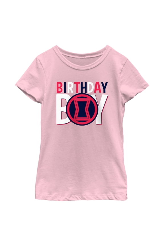 Girl's Marvel Birthday Boy Black Widow Logo Graphic T-Shirt
