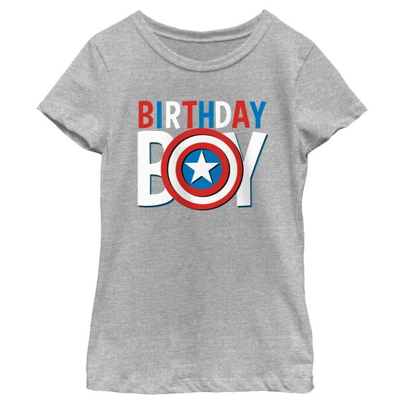 Girl's Marvel Birthday Boy Captain America Logo Graphic T-Shirt