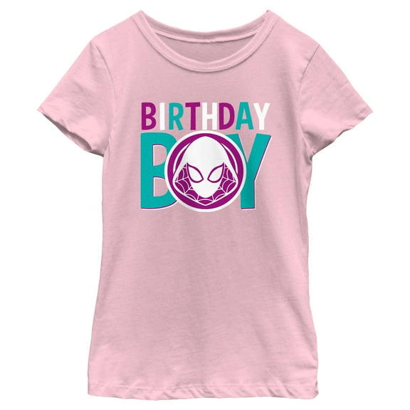 Girl's Marvel Birthday Boy Ghost-Spider Logo  Graphic T-Shirt