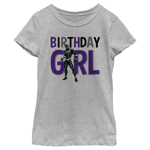 Girl's Marvel Birthday Girl Black Panther Graphic Tee Athletic Heather X Large