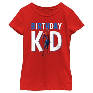 Girl's Marvel Birthday Kid Superhero  Graphic Tee Red X Large
