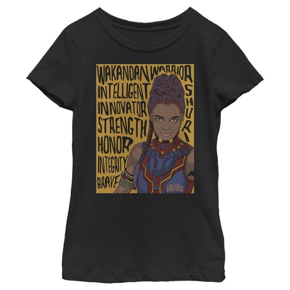 Girl's Marvel Black Panther 2018 Shuri Personality  Graphic Tee Black Small