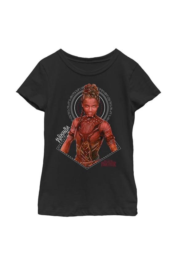 Girl's Marvel Black Panther Shuri Poster Graphic Tee Black Medium