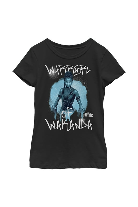 Girl's Marvel Black Panther Shuri Warrior of Wakanda Graphic Tee Black Medium