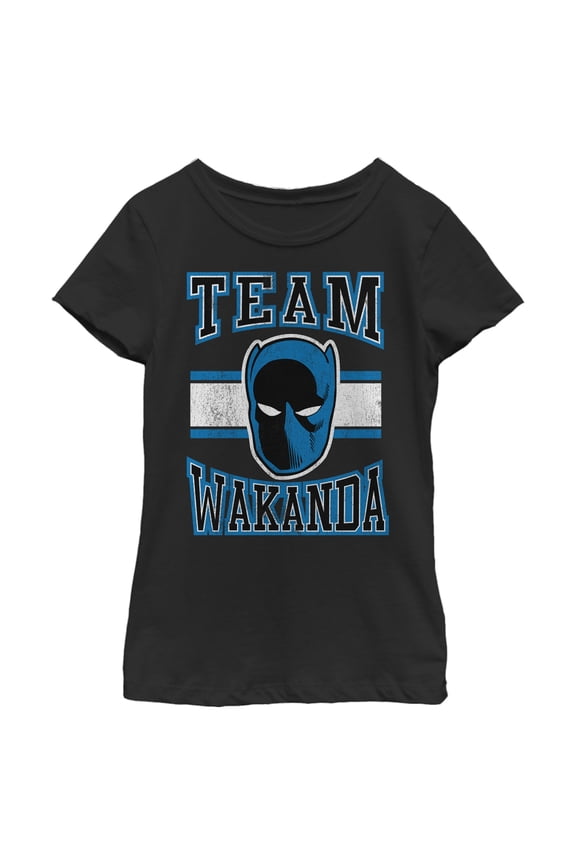 Girl's Marvel Black Panther Team Wakanda Graphic Tee Black Small