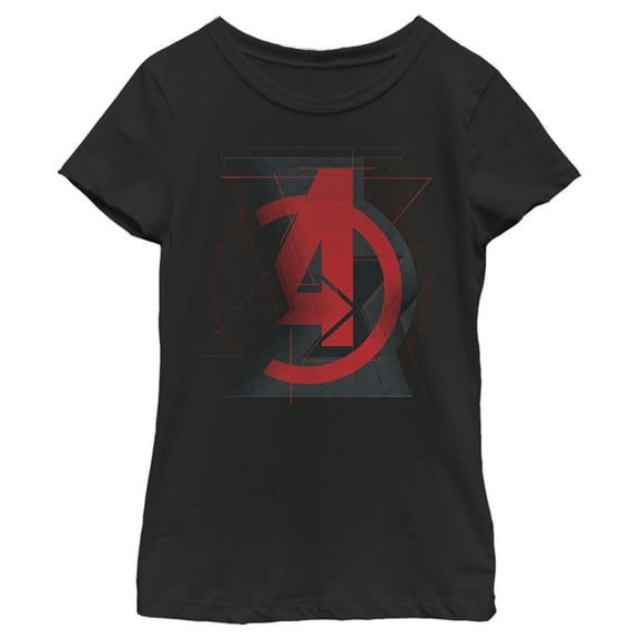 Girl's Marvel Black Widow Avenger Logo  Graphic Tee Black Medium