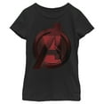 thumbnail image 1 of Girl's Marvel Black Widow Avenger Symbol  Graphic Tee Black X Large, 1 of 3