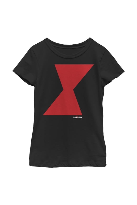 Girl's Marvel Black Widow Bold Hourglass Graphic Tee Black Large