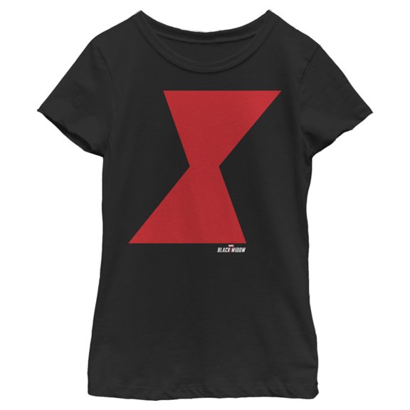 Girl's Marvel Black Widow Bold Hourglass Graphic Tee Black Small